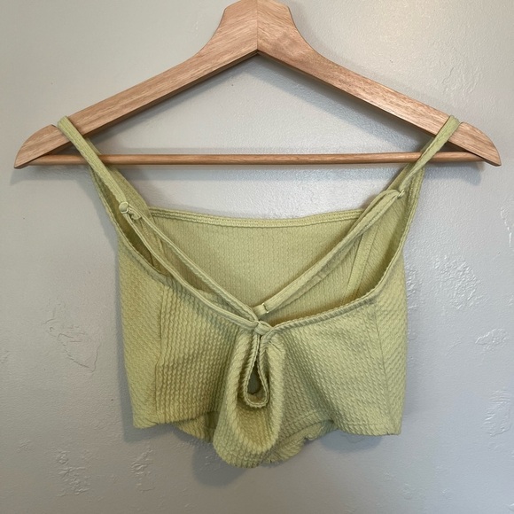 Urban Outfitters UO Modern Corset Top Cropped Cross Back Tank Lime Green - Picture 6 of 10